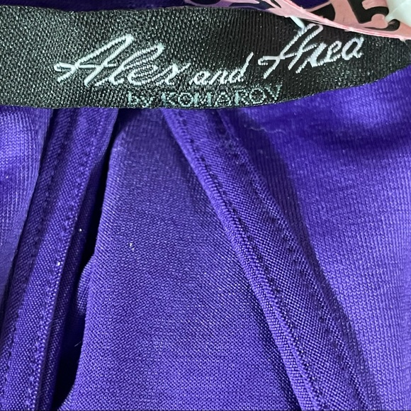 Alex Alea by Kormarov Womens Blouson Dress Purple Stretch Sleeveless Petites PM - Picture 8 of 12